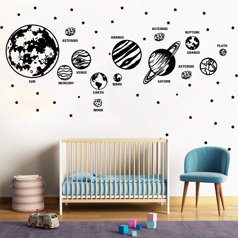 Large Planets Solar System Spa - Baby Nursery Wallpaper 리뷰 및 가격