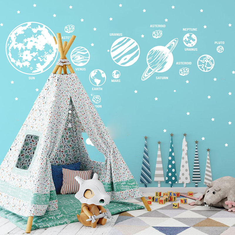 Large Planets Solar System Spa - Baby Nursery Wallpaper 리뷰 및 가격