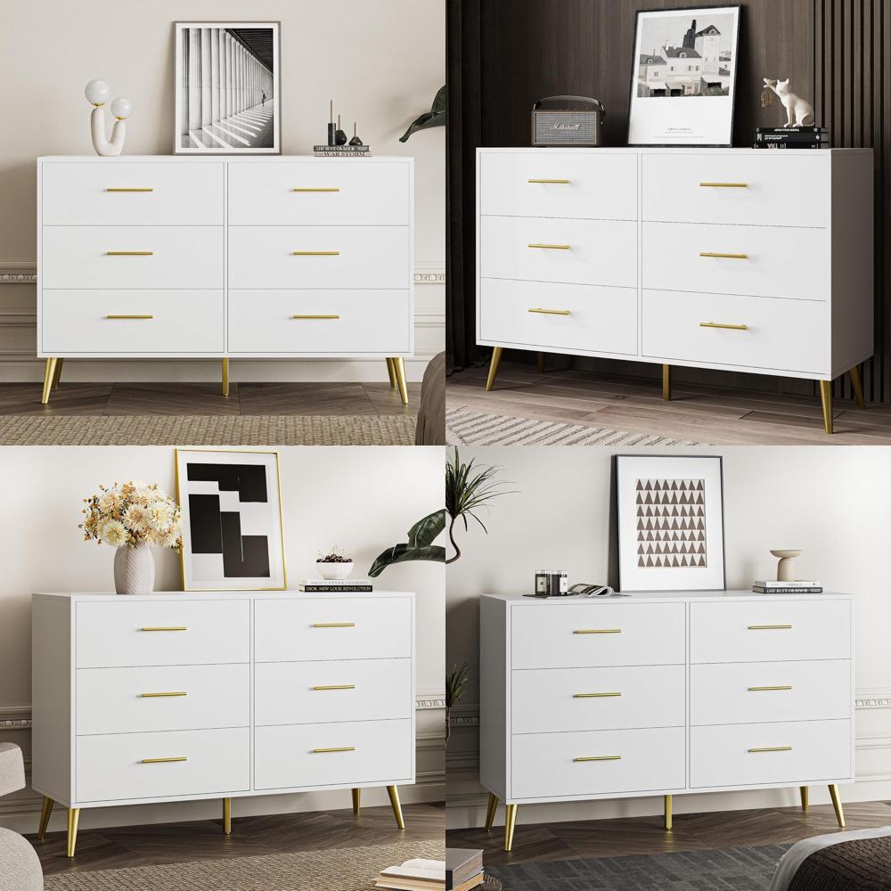 6-Drawer White Dresser with Go - Drawer Dresser White 리뷰 및 가격