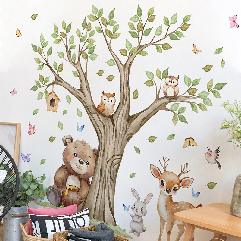 Cartoon Jungle Animals Park Wa - Baby Nursery Vinyl Wall Stickers 리뷰 및 가격