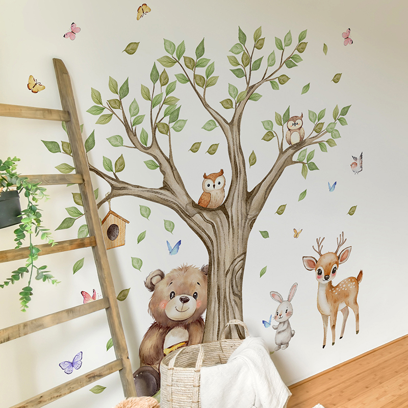 Cartoon Jungle Animals Park Wa - Baby Nursery Vinyl Wall Stickers 리뷰 및 가격