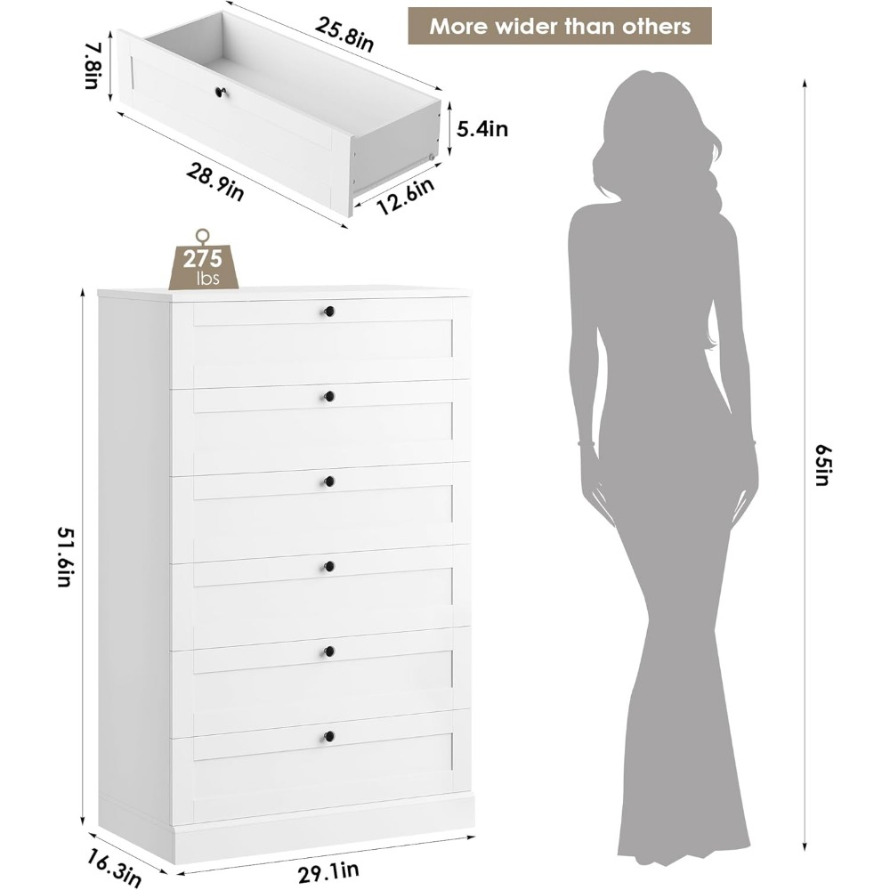 Exquisite White 6 Drawer Dress - Drawer Dresser White 리뷰 및 가격